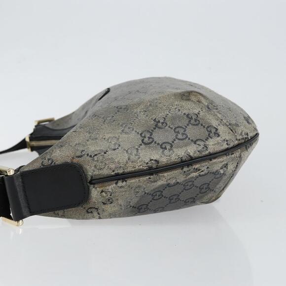 GUCCI GG Crystal Shoulder Bag Coated Canvas Navy Gold - Picture 5 of 12